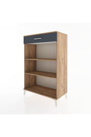 Hyperion Dolap 2 Raflı Tek Çekmeceli 88x44x134 Çam-Antrasit
