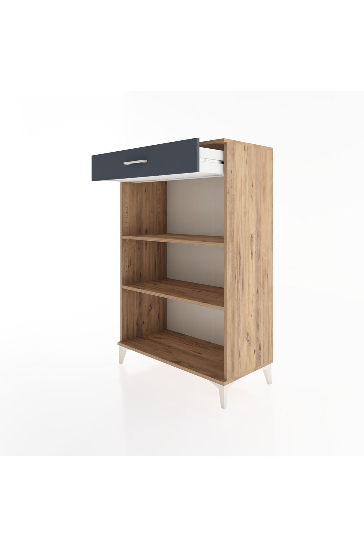 Hyperion Dolap 2 Raflı Tek Çekmeceli 88x44x134 Çam-Antrasit