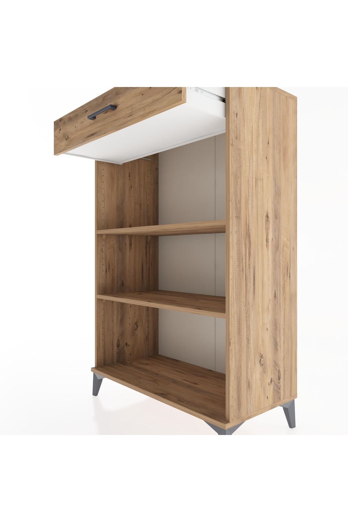 Hyperion Dolap 2 Raflı Tek Çekmeceli 88x44x134 Çam-Çam