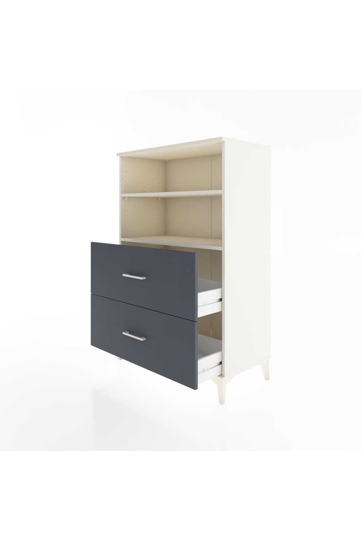 Hyperion Dolap 2 Raflı 2 Çekmeceli 88x44x134 Aytaşı-Antrasit