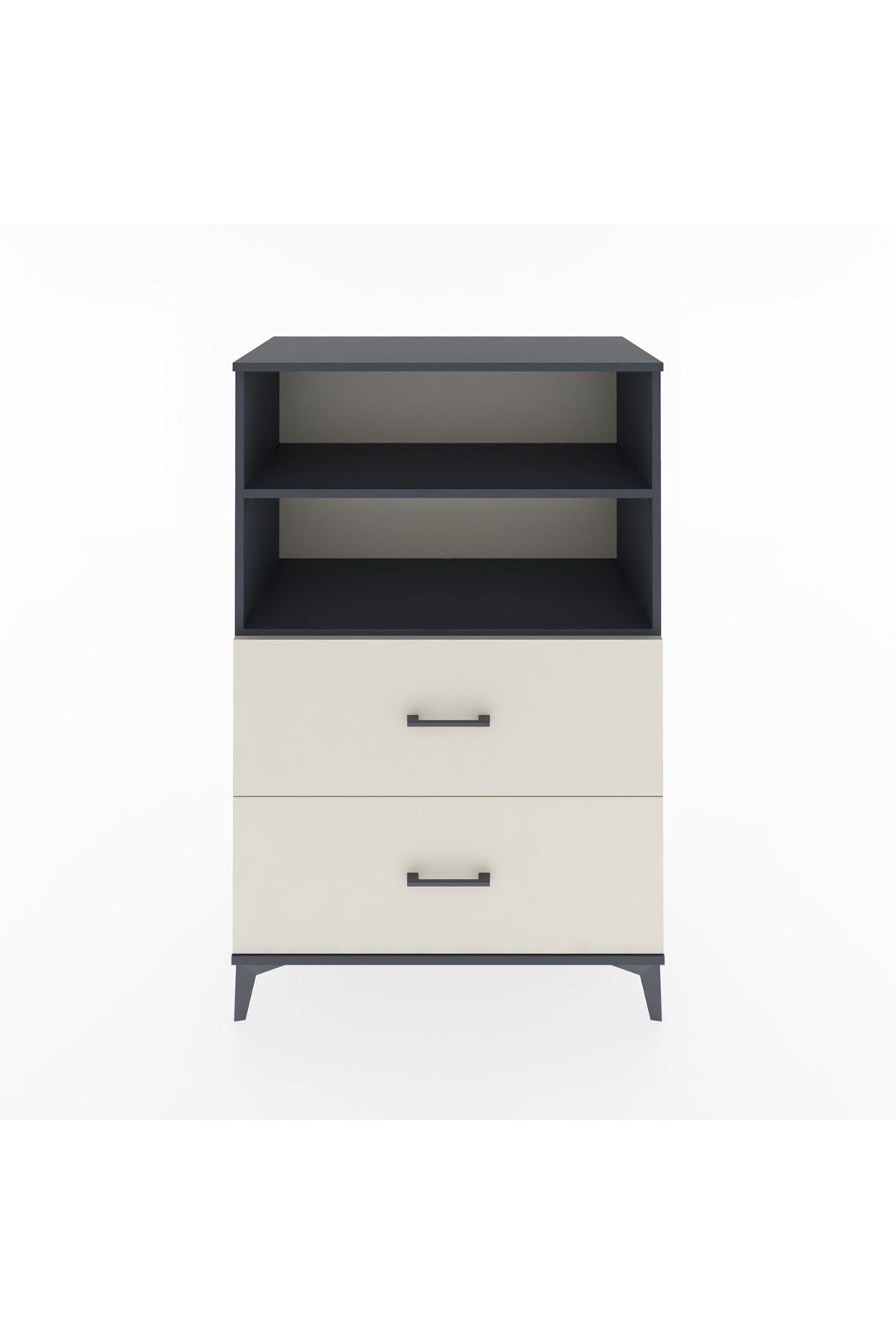 Hyperion Dolap 2 Raflı 2 Çekmeceli 88x44x134 Antrasit-Aytaşı