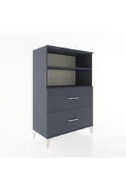 Hyperion Dolap 2 Raflı 2 Çekmeceli 88x44x134 Antrasit-Antrasit