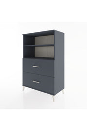 Hyperion Dolap 2 Raflı 2 Çekmeceli 88x44x134 Antrasit-Antrasit