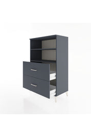 Hyperion Dolap 2 Raflı 2 Çekmeceli 88x44x134 Antrasit-Antrasit