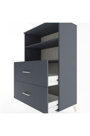 Hyperion Dolap 2 Raflı 2 Çekmeceli 88x44x134 Antrasit-Antrasit