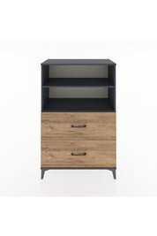 Hyperion Dolap 2 Raflı 2 Çekmeceli 88x44x134 Antrasit-Çam