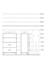 Hyperion Dolap 2 Raflı 2 Çekmeceli 88x44x134 Çam-Aytaşı