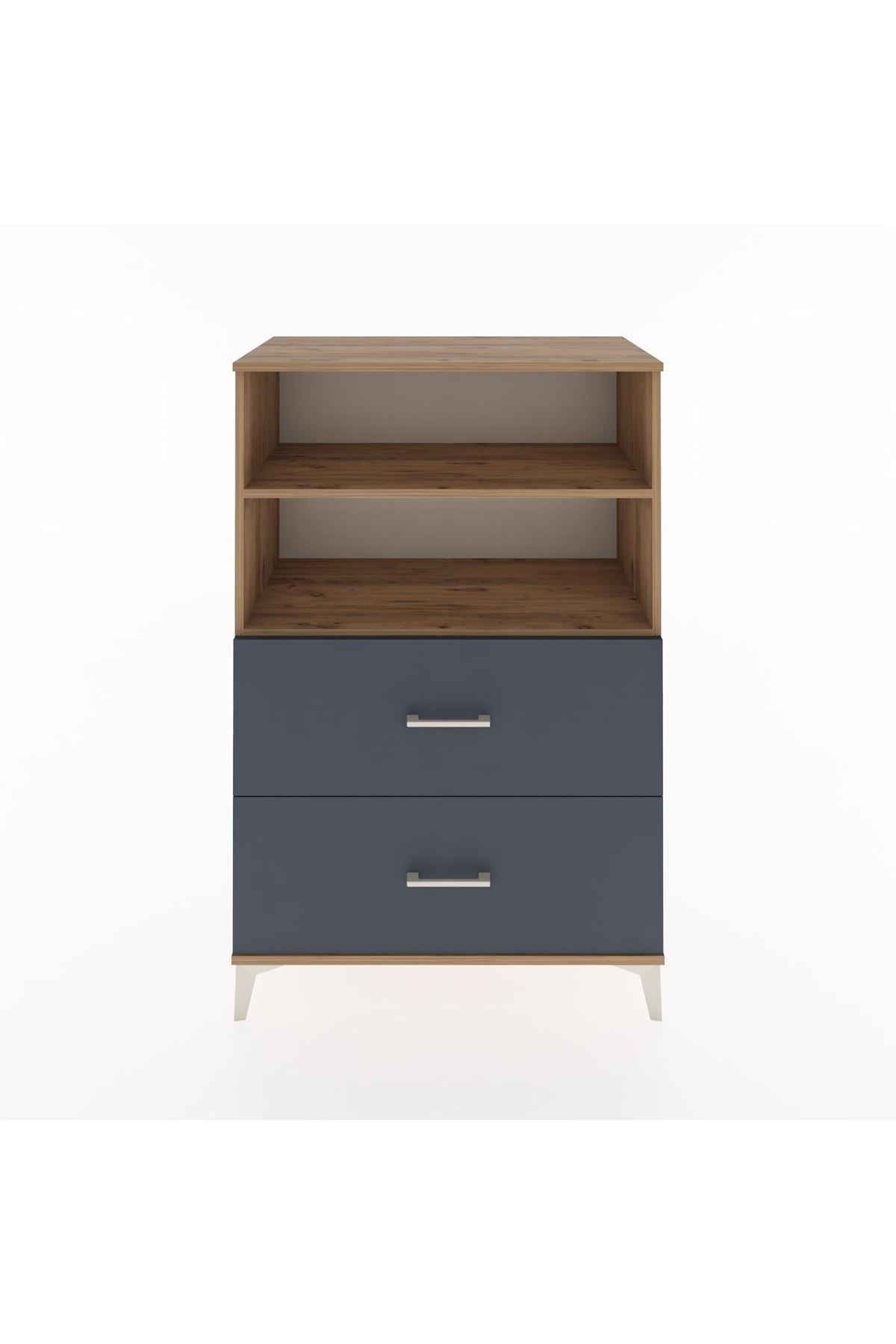 Hyperion Dolap 2 Raflı 2 Çekmeceli 88x44x134 Çam-Antrasit