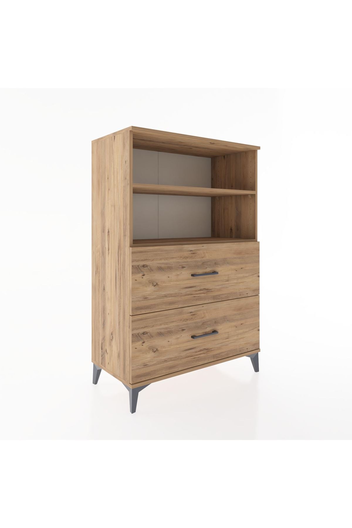 Hyperion Dolap 2 Raflı 2 Çekmeceli 88x44x134 Çam-Çam