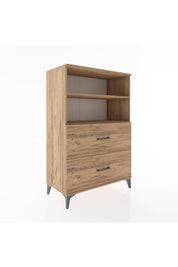 Hyperion Dolap 2 Raflı 2 Çekmeceli 88x44x134 Çam-Çam