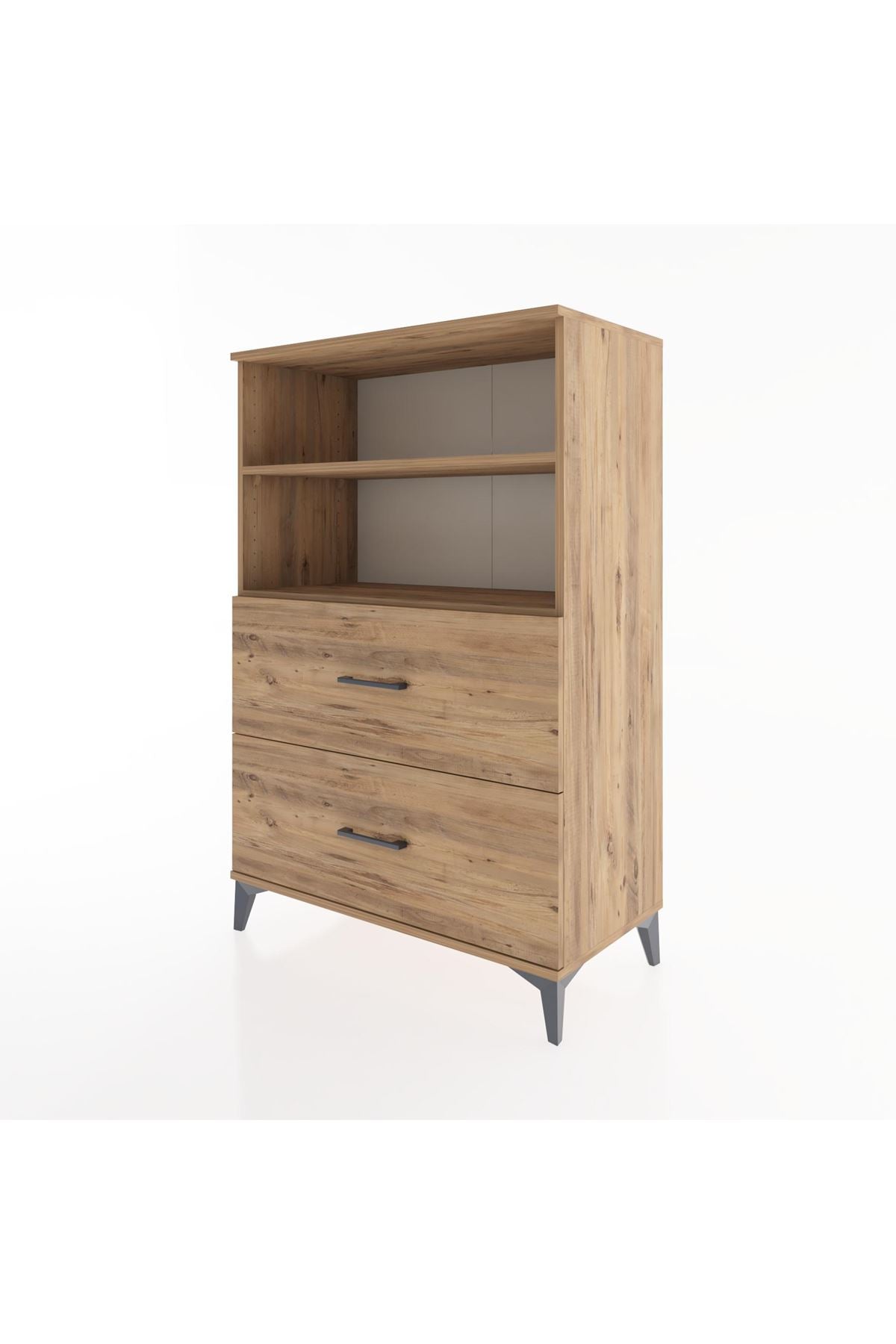 Hyperion Dolap 2 Raflı 2 Çekmeceli 88x44x134 Çam-Çam