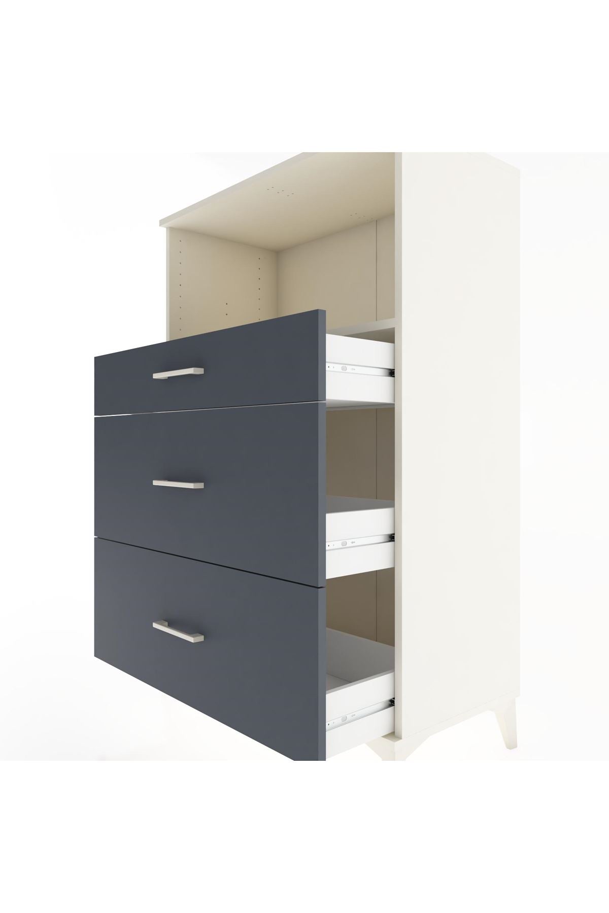 Hyperion Dolap Tek Raflı 3 Çekmeceli 88x44x134 - S51M059V2B