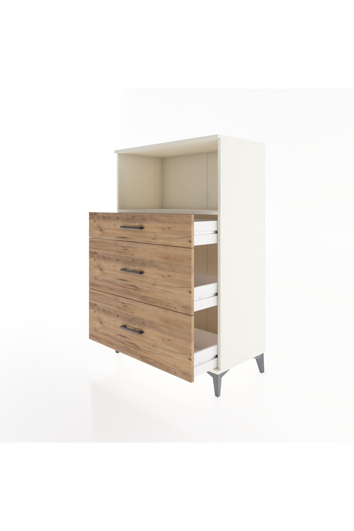 Hyperion Dolap Tek Raflı 3 Çekmeceli 88x44x134 - S51M059V3B