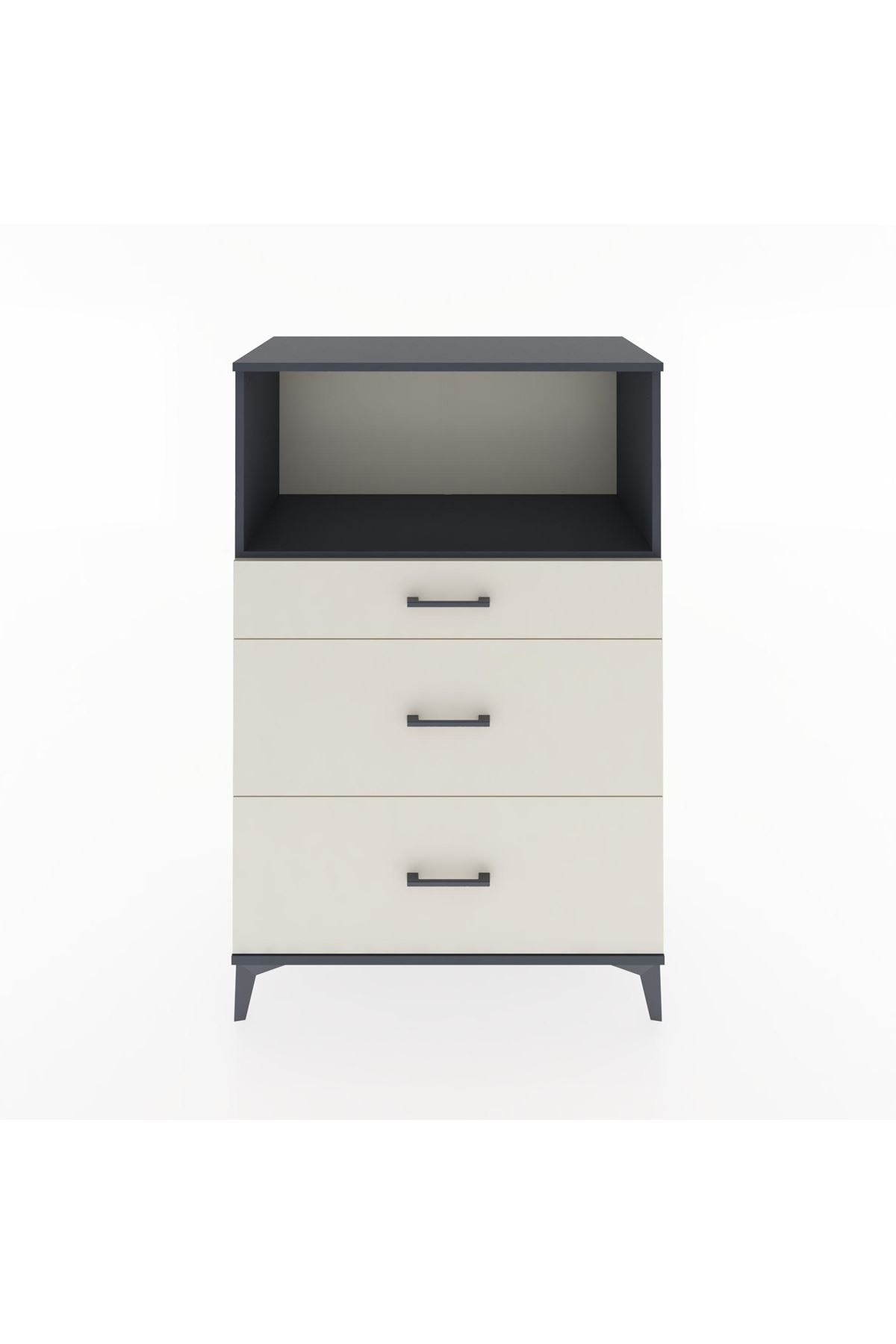 Hyperion Dolap Tek Raflı 3 Çekmeceli 88x44x134 Antrasit-Aytaşı