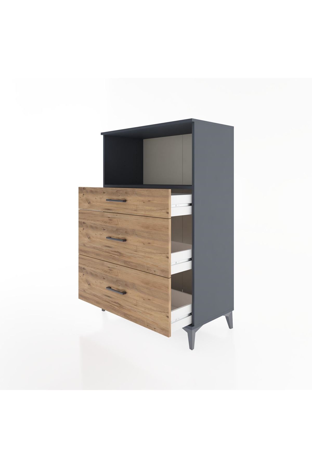 Hyperion Dolap Tek Raflı 3 Çekmeceli 88x44x134 - S51M059V6B