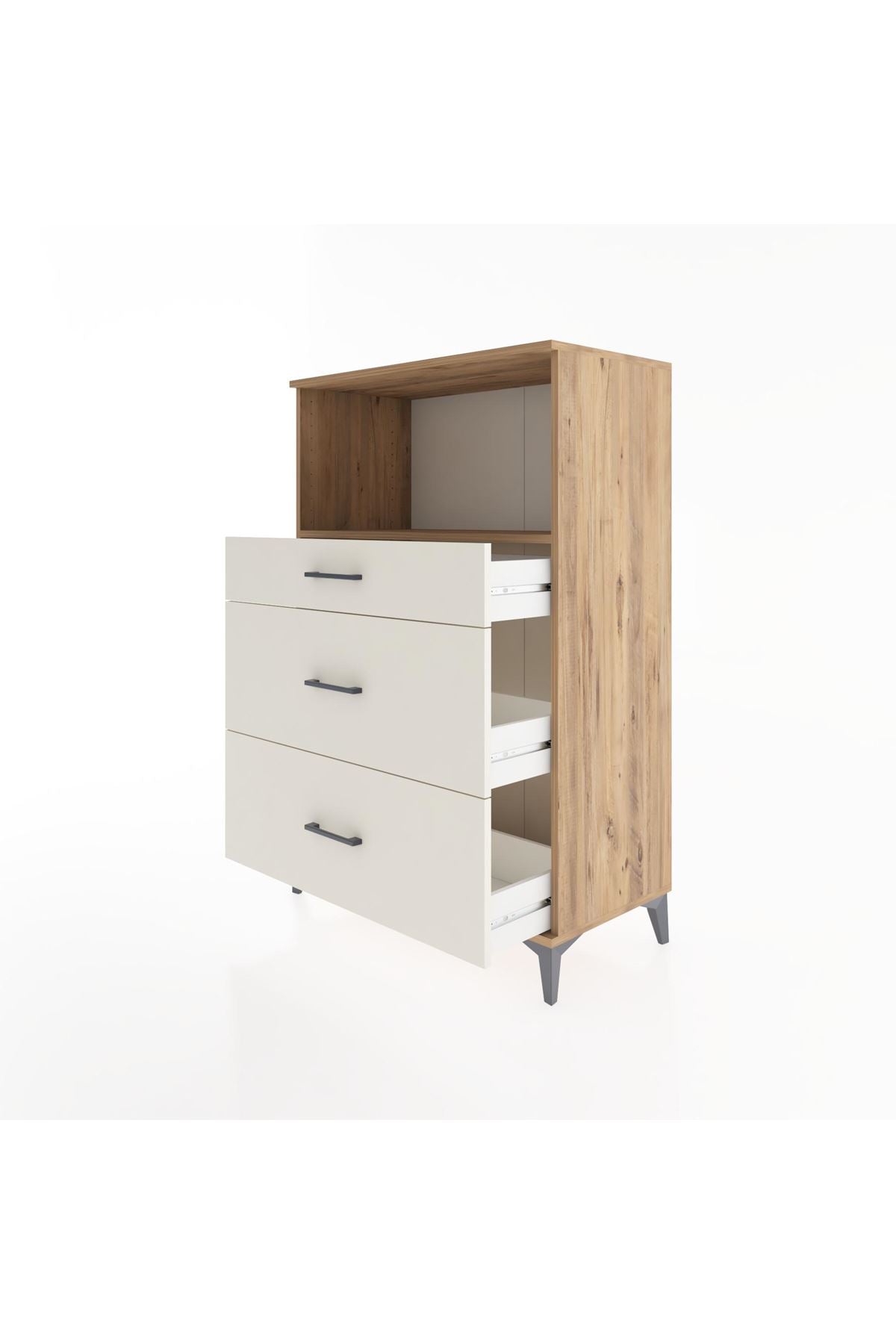 Hyperion Dolap Tek Raflı 3 Çekmeceli 88x44x134 Çam-Aytaşı
