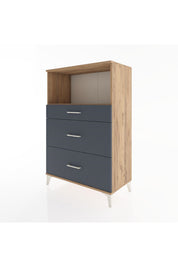 Hyperion Dolap Tek Raflı 3 Çekmeceli 88x44x134 Çam-Antrasit