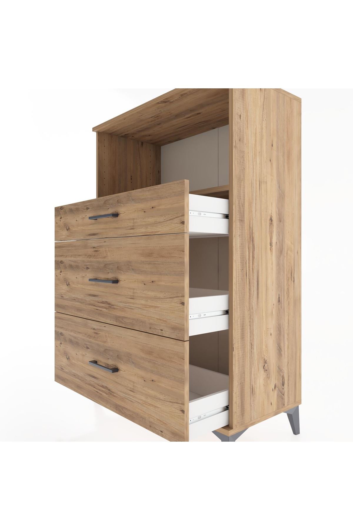 Hyperion Dolap Tek Raflı 3 Çekmeceli 88x44x134 - S51M059V9B