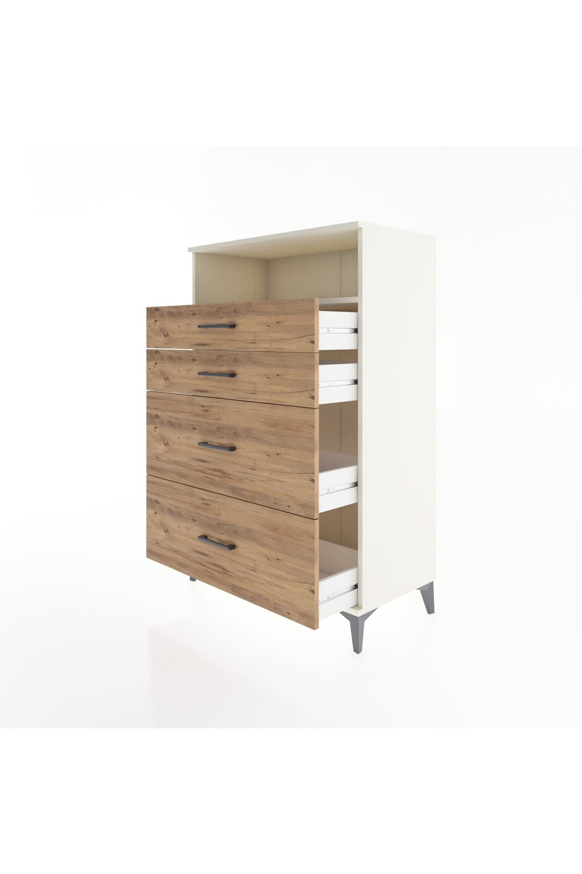 Hyperion Dolap Tek Raflı 4 Çekmeceli 88x44x134 - S51M060V3B