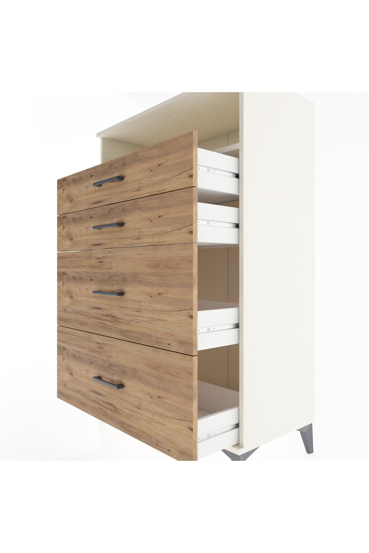 Hyperion Dolap Tek Raflı 4 Çekmeceli 88x44x134 - S51M060V3B