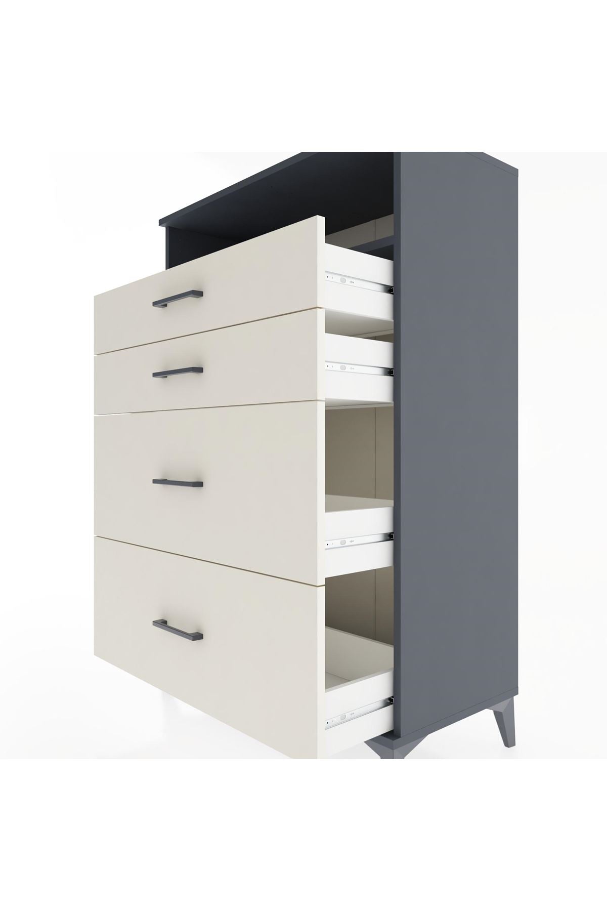 Hyperion Dolap Tek Raflı 4 Çekmeceli 88x44x134 - S51M060V4B
