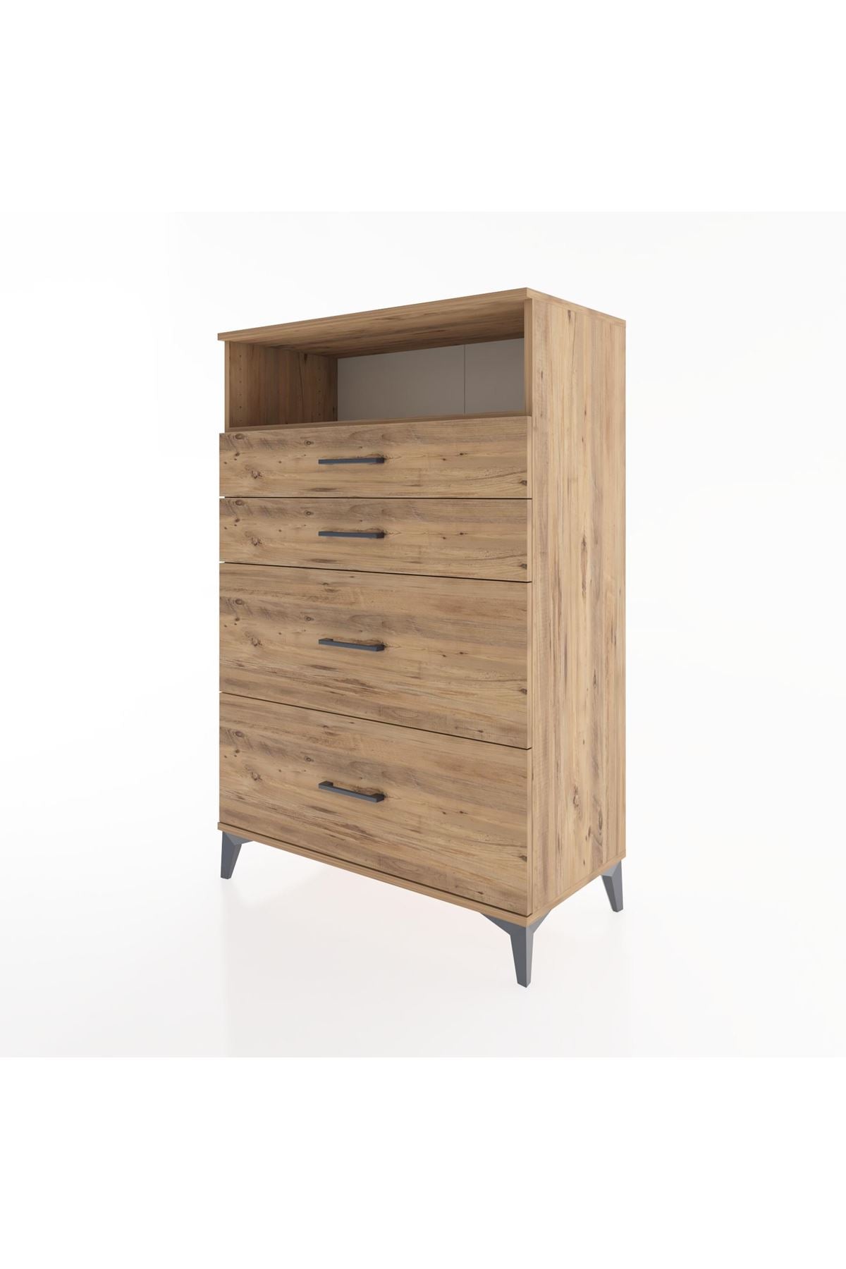 Hyperion Dolap Tek Raflı 4 Çekmeceli 88x44x134 - S51M060V9B