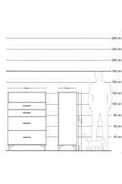Hyperion Dolap Tek Raflı 4 Çekmeceli 88x44x134 - S51M060V9B