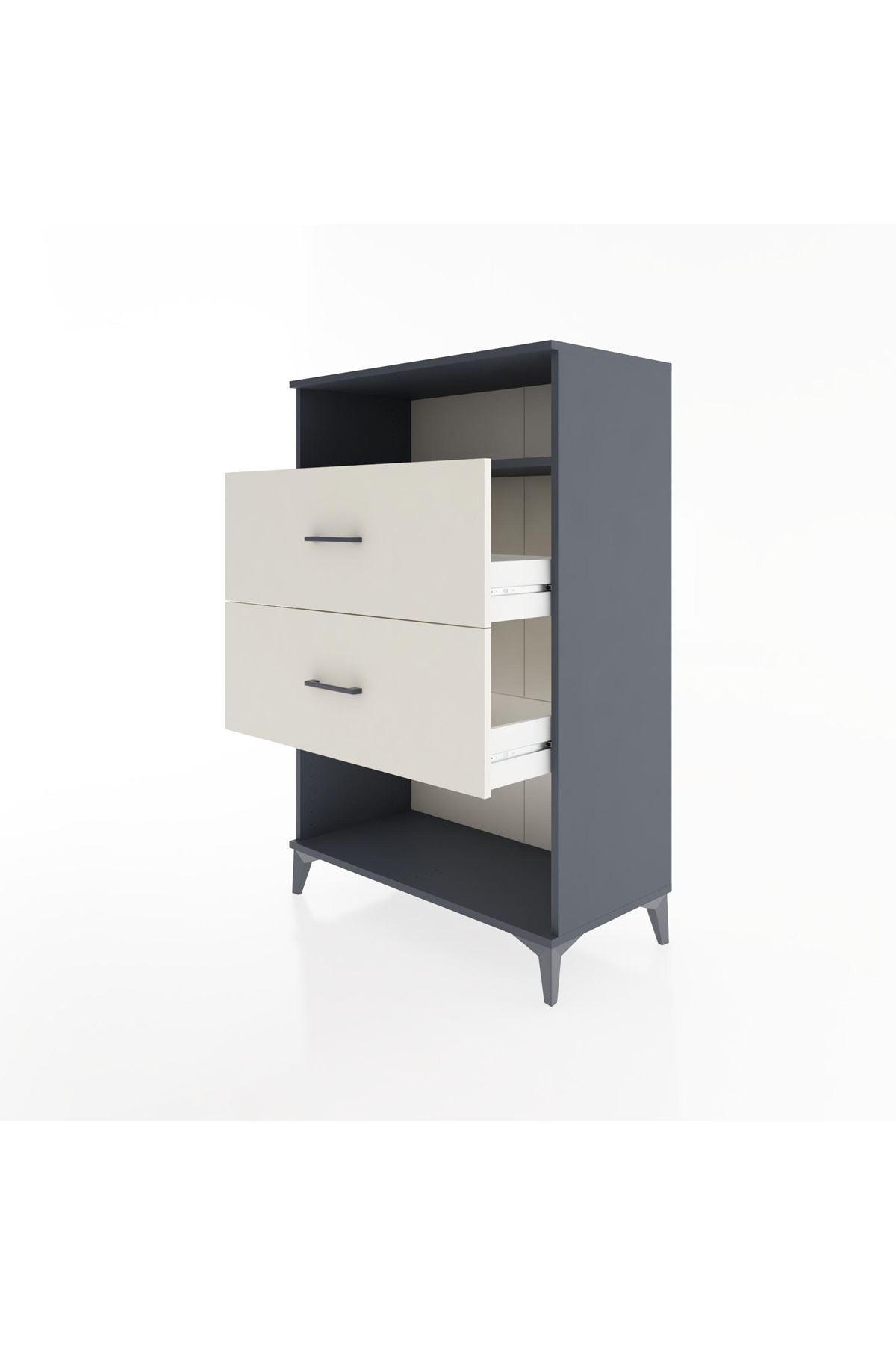 Hyperion Dolap Tek Raflı 2 Çekmeceli 88x44x134 Antrasit-Aytaşı