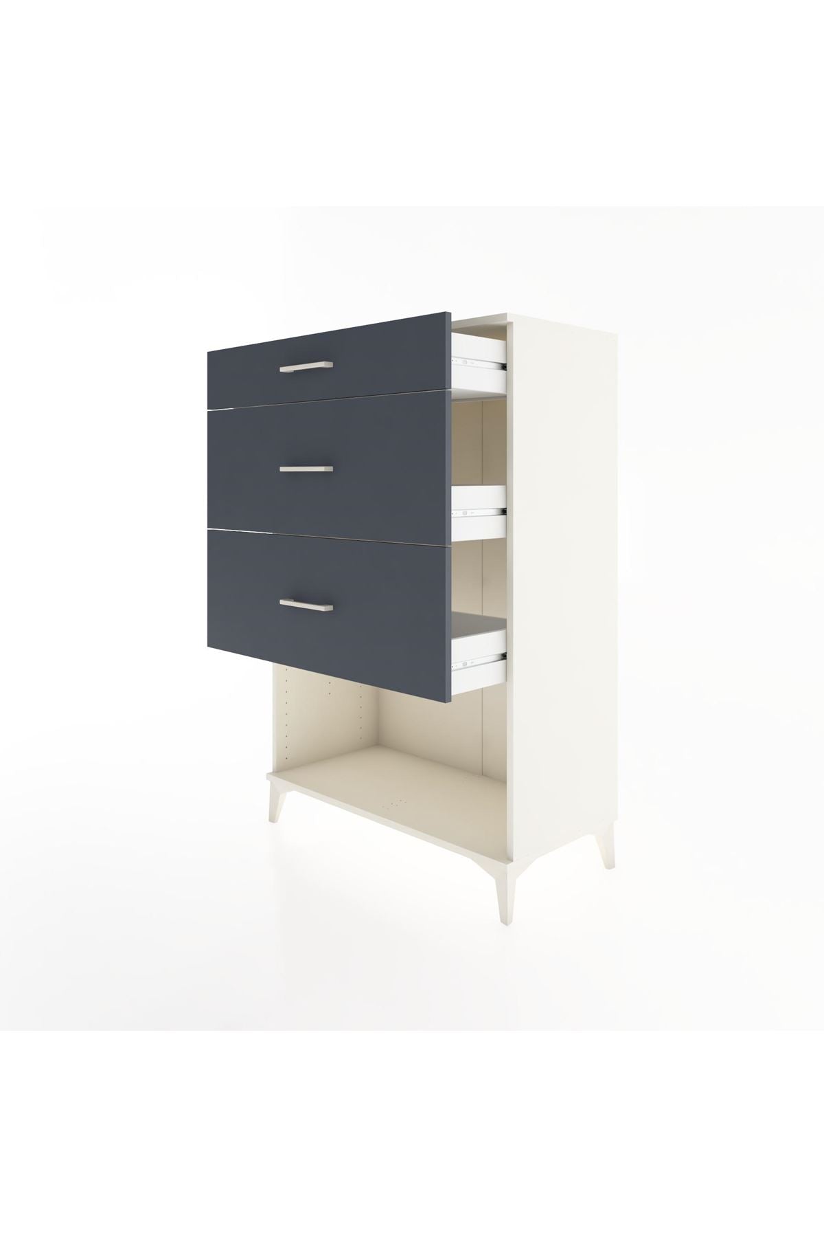 Hyperion Dolap 3 Çekmeceli 88x44x134 Aytaşı-Antrasit