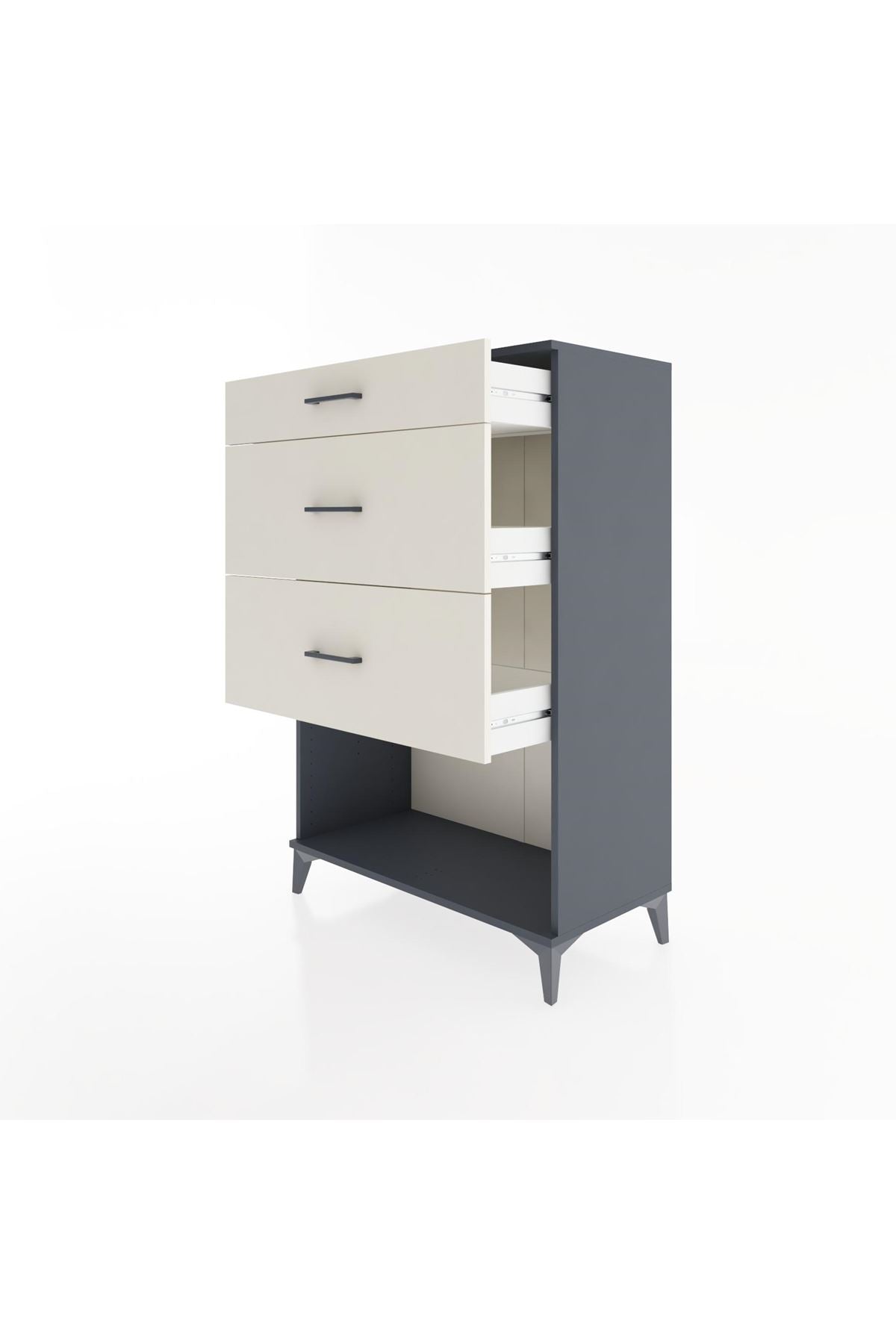 Hyperion Dolap 3 Çekmeceli 88x44x134 Antrasit-Aytaşı