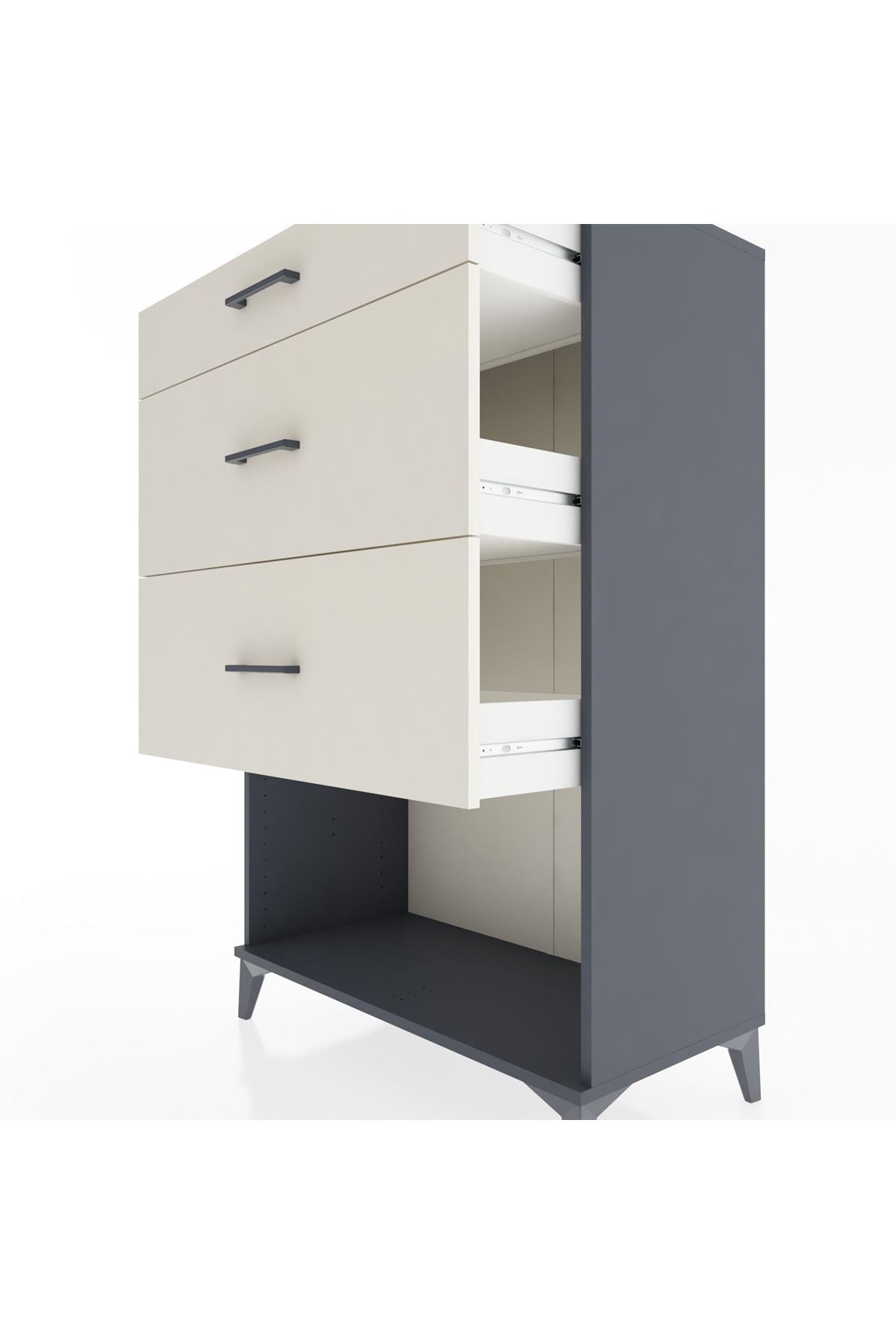 Hyperion Dolap 3 Çekmeceli 88x44x134 Antrasit-Aytaşı