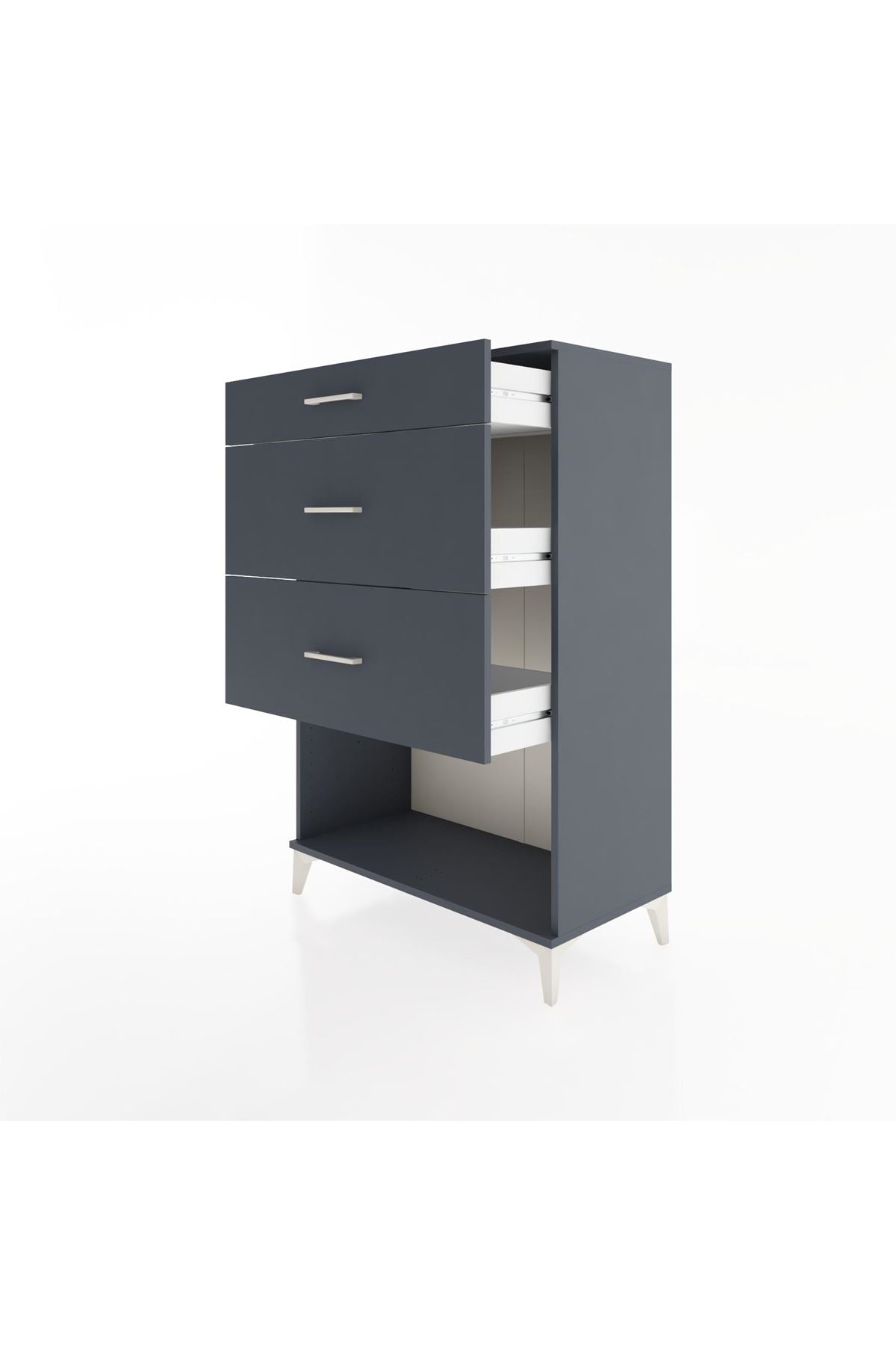 Hyperion Dolap 3 Çekmeceli 88x44x134 Antrasit-Antrasit