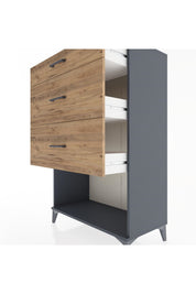 Hyperion Dolap 3 Çekmeceli 88x44x134 Antrasit-Çam