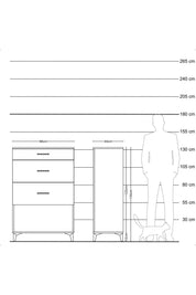 Hyperion Dolap 3 Çekmeceli 88x44x134 Çam-Aytaşı