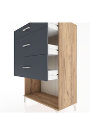 Hyperion Dolap 3 Çekmeceli 88x44x134 Çam-Antrasit
