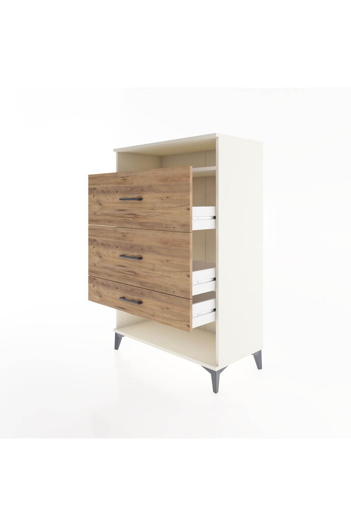 Hyperion Dolap Tek Raflı 3 Çekmeceli 88x44x134 - S51M063V3B