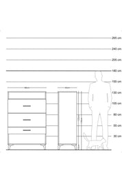 Hyperion Dolap Tek Raflı 3 Çekmeceli 88x44x134 - S51M063V3B