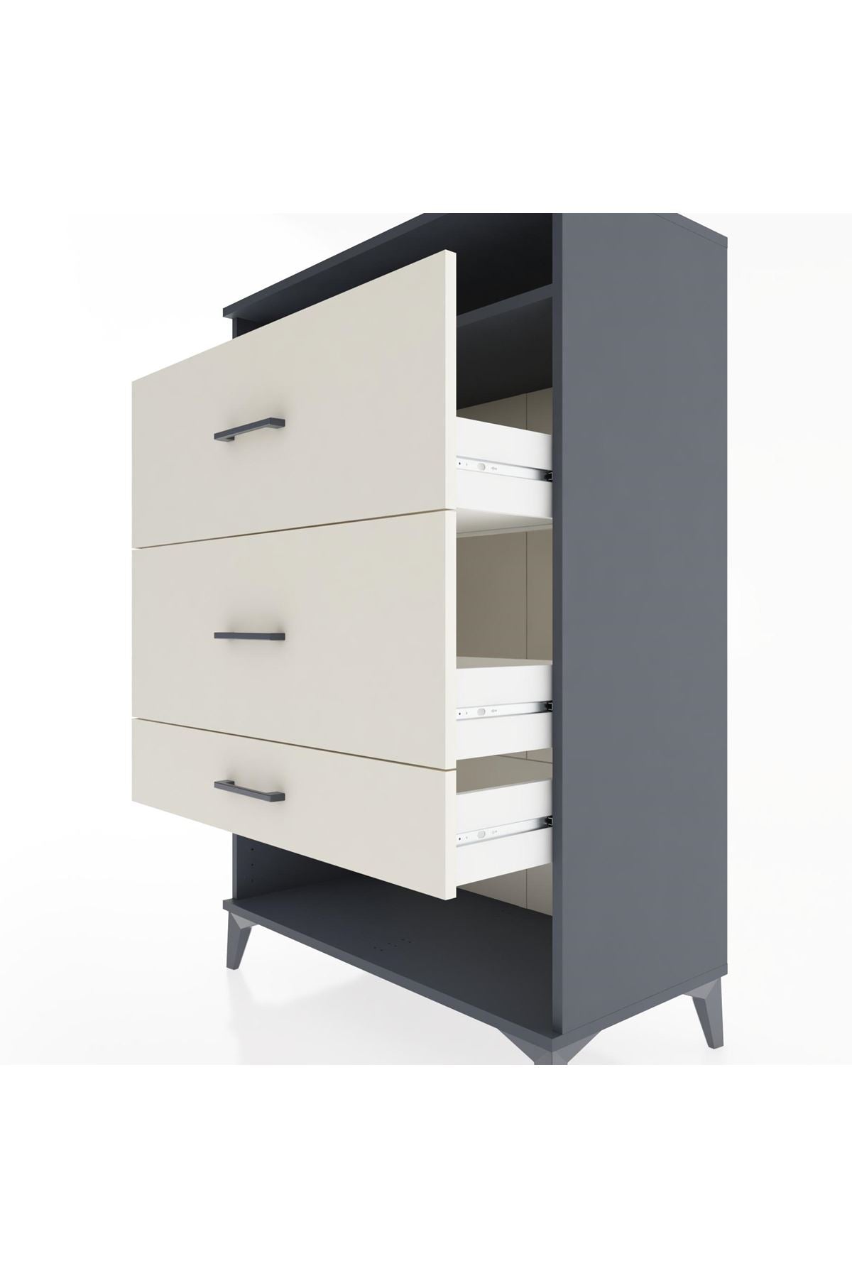 Hyperion Dolap Tek Raflı 3 Çekmeceli 88x44x134 - S51M063V4B