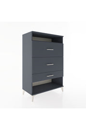 Hyperion Dolap Tek Raflı 3 Çekmeceli 88x44x134 Antrasit-Antrasit