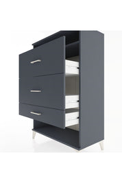 Hyperion Dolap Tek Raflı 3 Çekmeceli 88x44x134 Antrasit-Antrasit