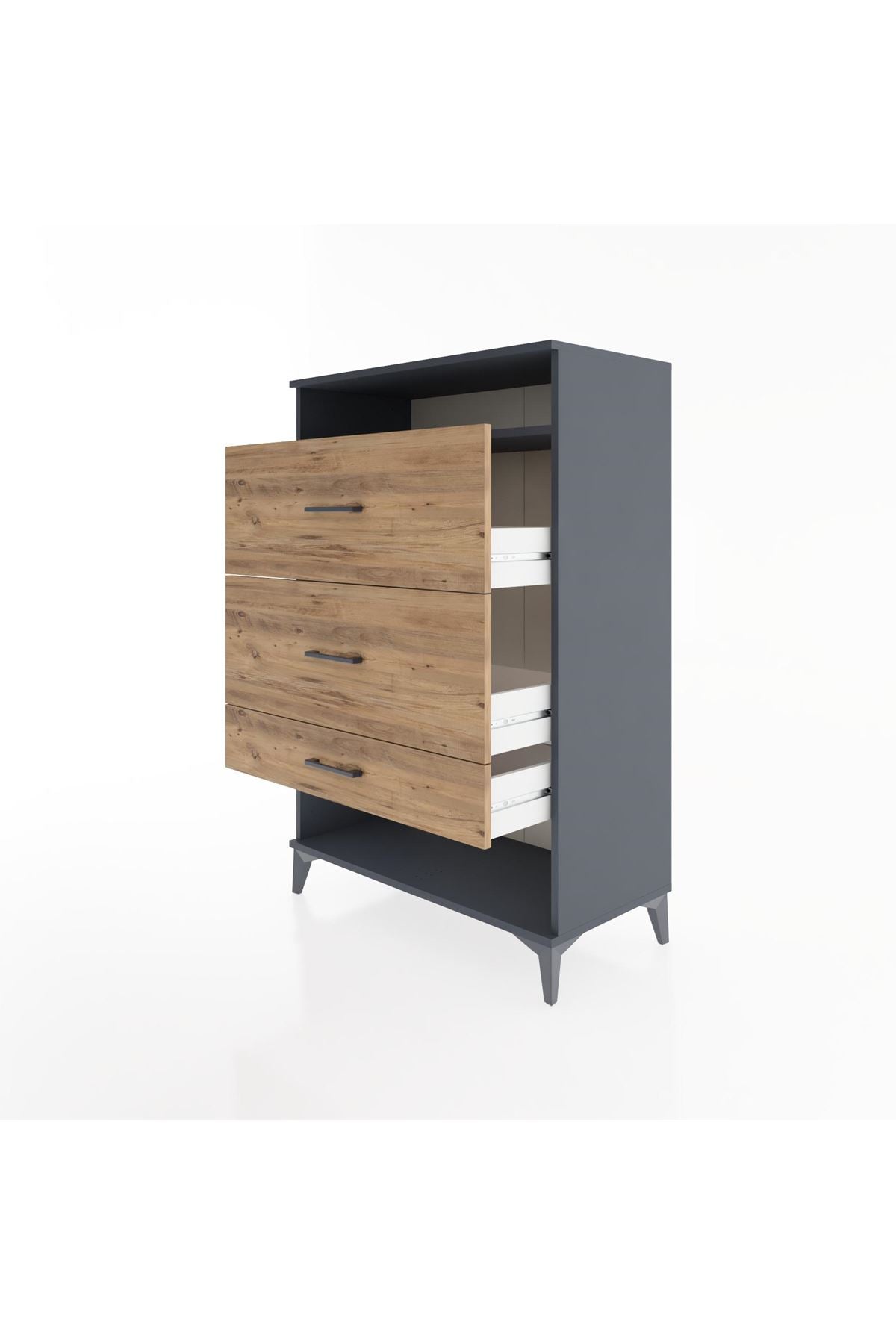 Hyperion Dolap Tek Raflı 3 Çekmeceli 88x44x134 - S51M063V6B