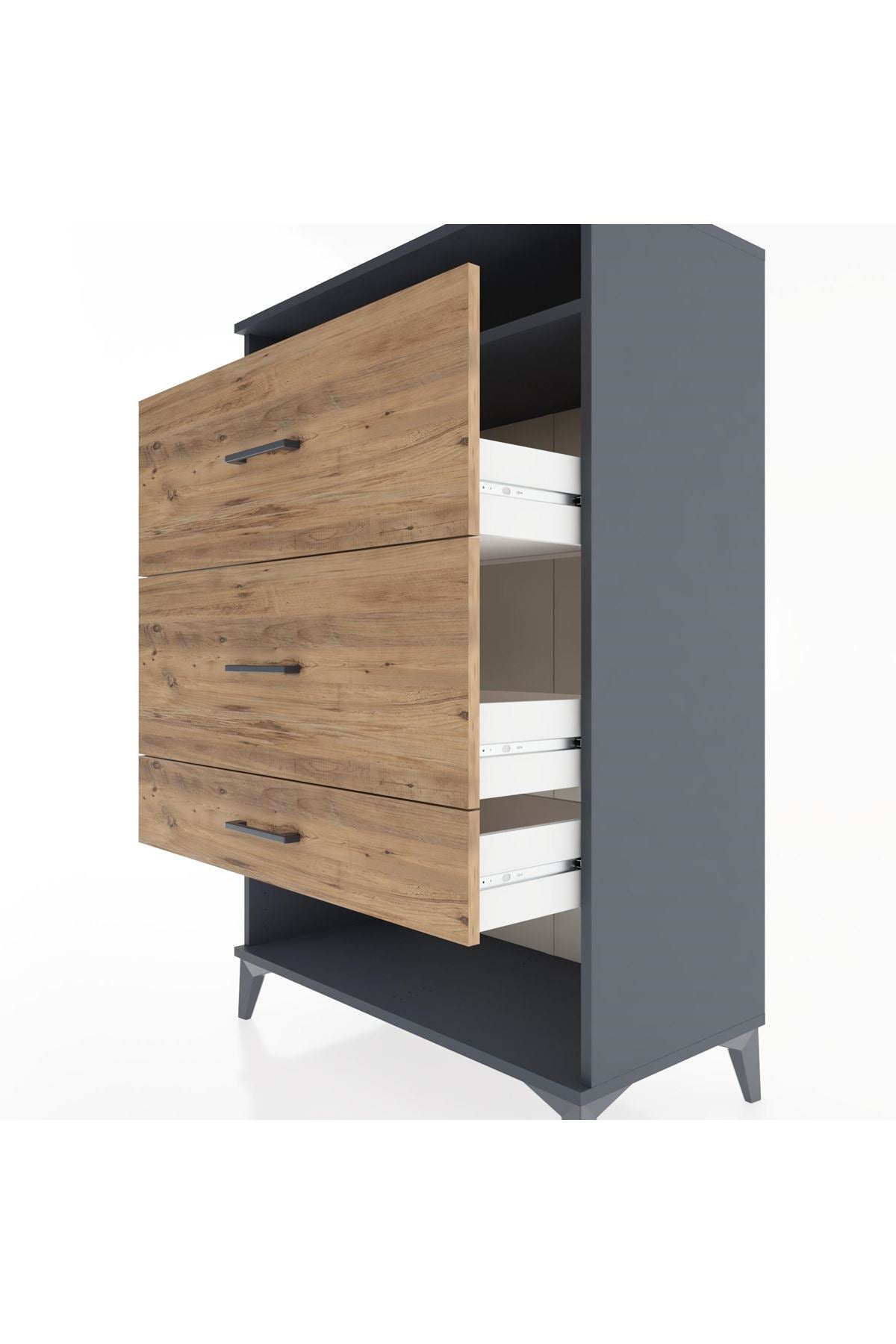 Hyperion Dolap Tek Raflı 3 Çekmeceli 88x44x134 - S51M063V6B