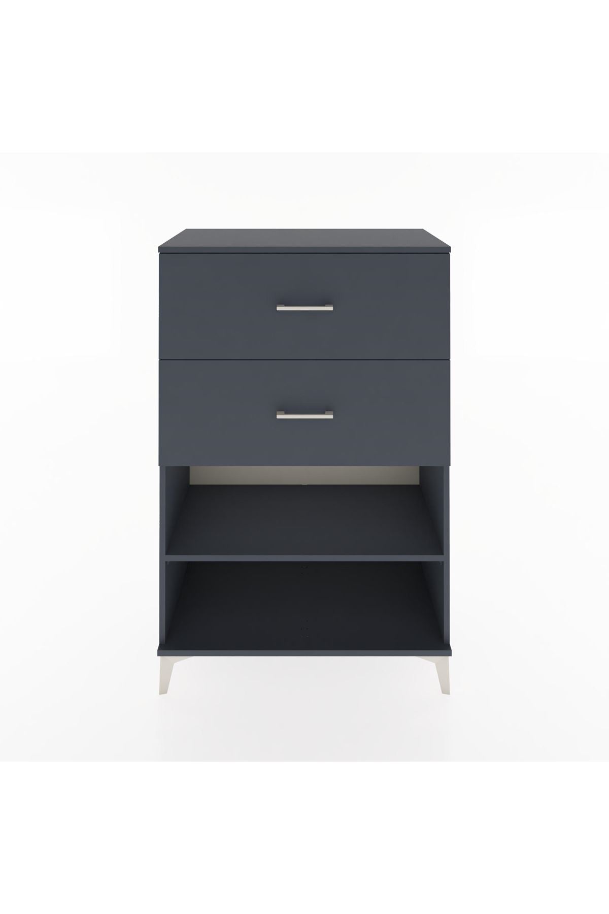 Hyperion Dolap Tek Raflı 2 Çekmeceli 88x44x134 Antrasit-Antrasit
