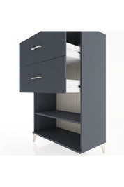 Hyperion Dolap Tek Raflı 2 Çekmeceli 88x44x134 Antrasit-Antrasit