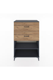 Hyperion Dolap Tek Raflı 2 Çekmeceli 88x44x134 Antrasit-Çam