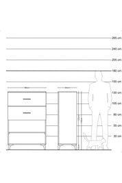 Hyperion Dolap Tek Raflı 2 Çekmeceli 88x44x134 Antrasit-Çam