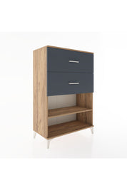 Hyperion Dolap Tek Raflı 2 Çekmeceli 88x44x134 Çam-Antrasit
