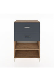 Hyperion Dolap Tek Raflı 2 Çekmeceli 88x44x134 Çam-Antrasit