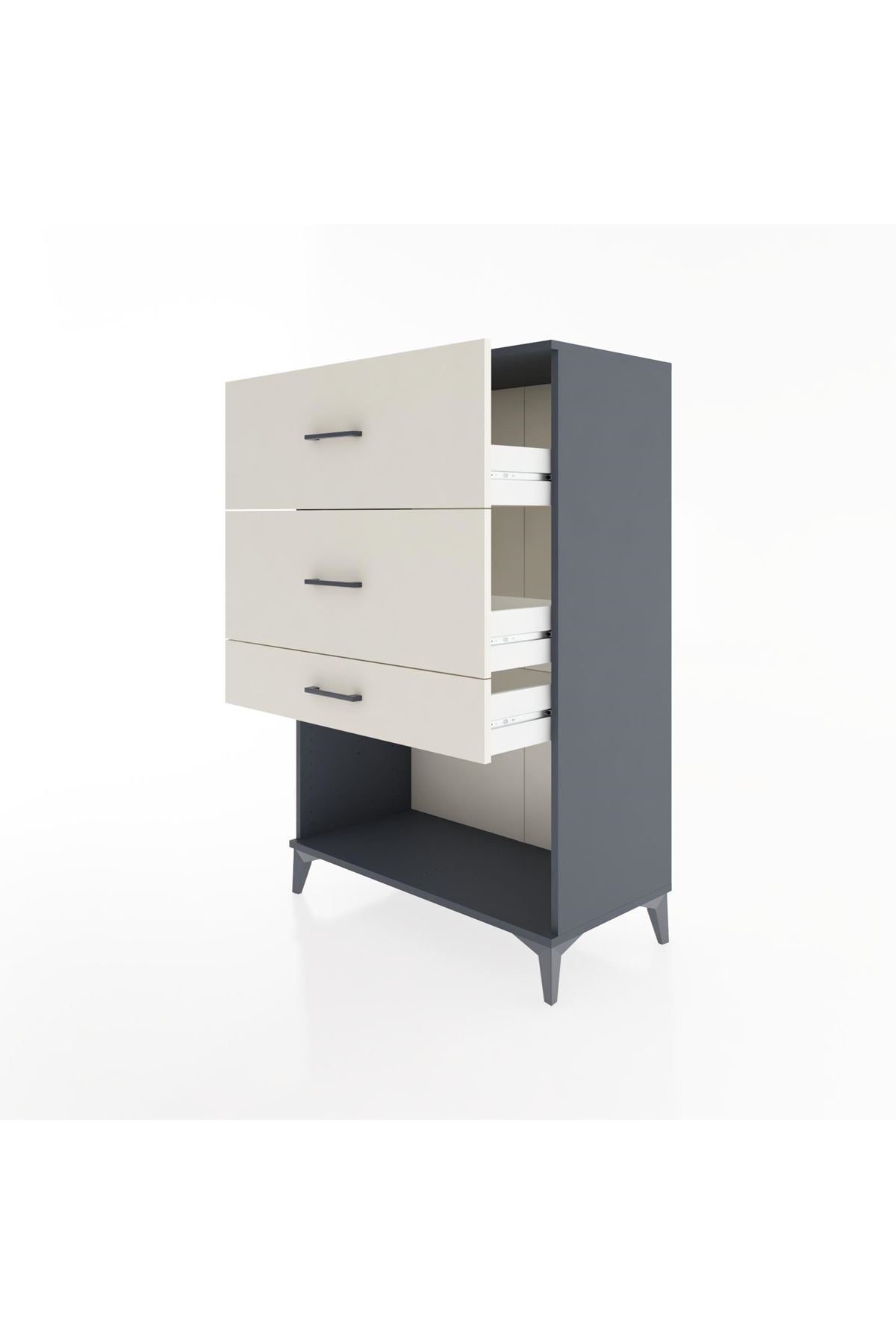 Hyperion Dolap 3 Çekmeceli 88x44x134 Antrasit-Aytaşı
