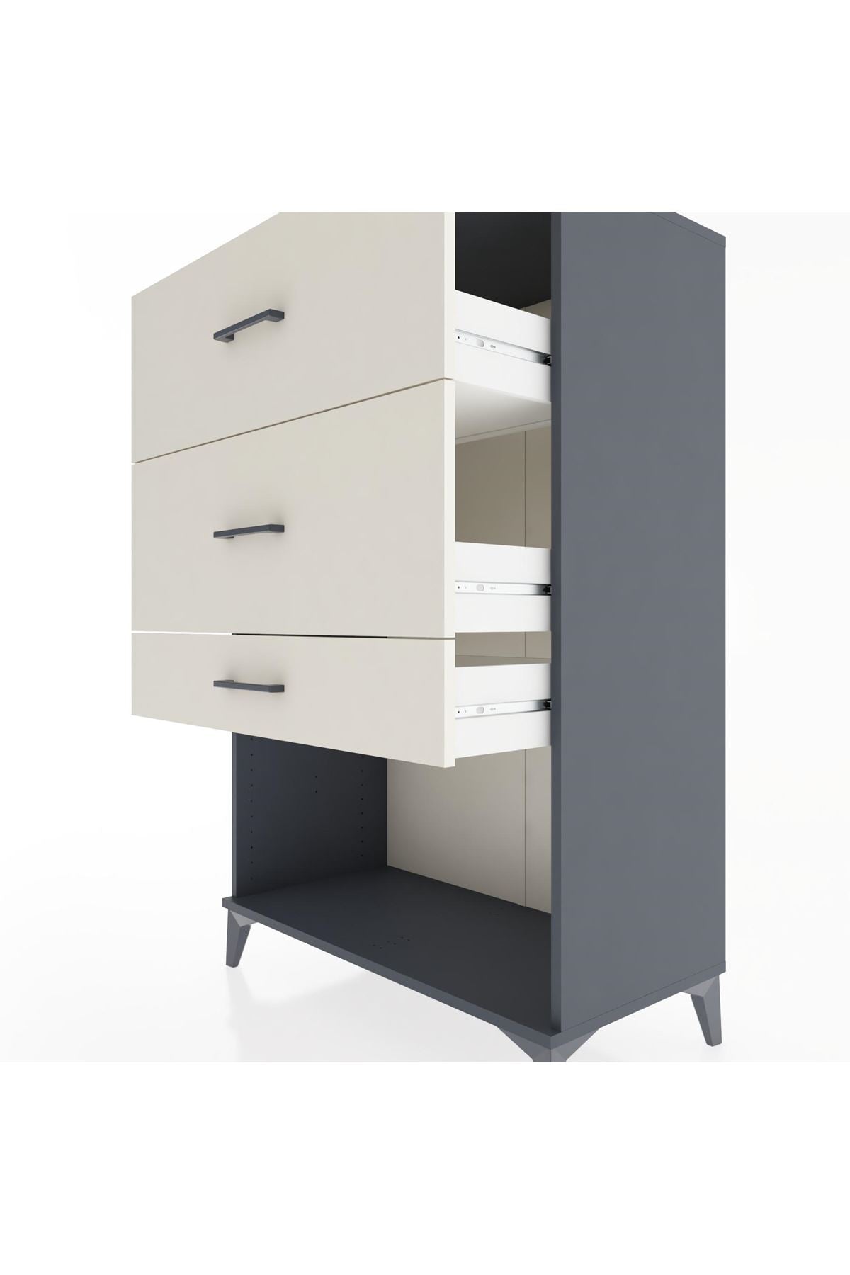 Hyperion Dolap 3 Çekmeceli 88x44x134 Antrasit-Aytaşı